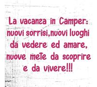Decalart Kit 1 adesivo camper caravan van (PEZZI 1) dim.55 x 36 cm frase "la vacanza in camper nuovi sorrisi, nuovi luoghi da vedere ed amare..." decorazioni camper L211 (041 Fucsia)