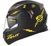 Decalart Kit 16 Adesivi Casco moto serbatoio valigia universali compatibili - Zeus fulmine saetta flash tuono mano boom strips decalcomanie L119 (025 Giallo)