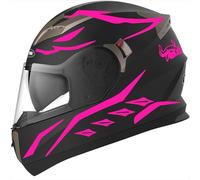 Decalart Kit 19 Adesivi Casco elmetto moto universali valigia pc - Toro corna bull strisce fasce stickers strips decalcomanie stickers casco Cod.L120 (046 Rosa FLUO)