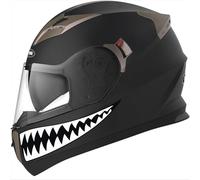 Decalart Kit 2 Adesivi Casco moto serbatoio denti squalo shark teeth varie misure in base alle esigenze decalcomanie L128 (22 x 6 cm)
