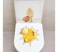 Decalcomania a forma di gallina e uovo frantumato dal cuore chiaro per la decorazione dello specchio della parete del bagno in PVC autoadesivo