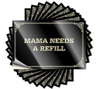Decalcomania a forma di libro della birra, con scritta "Mama Needs A Refill", rimovibile, facile da rimuovere (12 x 18 cm)