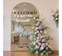 Decalcomania a specchio per matrimonio personalizzata Welcome to Our Wedding Specchio Decal personalizzato Specchi Lettere Nome Cartello Adesivo in vinile fai da te con nomi di sposi e sposi