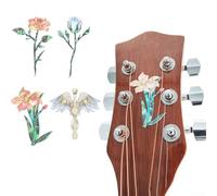 Decalcomania adesiva intarsiata per chitarra elettrica, basso o ukulele con stile (rosa rossa)