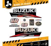 Decalcomania Adesivi Motore Fuoribordo Suzuki DF 60cv A FourStroke Lean Burn RED