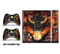 Decalcomania Avvolgere per Xbox 360 E Gioco Console Joystick Adesivo Design Fire