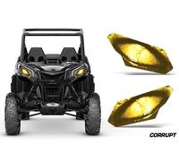 Decalcomania Copertura Fari UTV Eye Per Can-Am Maverick X3 Sport Corrotto Giallo