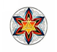 Decalcomania da 13 cm x 12,5 cm per Merkaba Flower Of Life Car Sticker Personality Car Assessoires