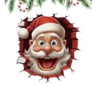 Decalcomania da muro di Babbo Natale - Adesivo natalizio che rompe i muri, decorazione del coperchio del sedile WC con adesivo pelabile | Arte grafica di Babbo Natale per la casa, il soggi