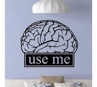Decalcomania da parete con cervello, per scuola, lavoro, istruzione, motivazione, ufficio, cartello con citazione scientifica, adesivo per studio, decorazione per scuola, ufficio, 57 x 69 cm