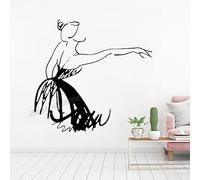 Decalcomania da parete con sagoma di ballerina, ballerina e ginnastica, adesivo da parete in vinile, 42 x 44 cm