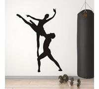 Decalcomania da parete in vinile con sagoma di balletto, per camera da letto, scuola, danza, decorazione per interni, 74 x 102 cm