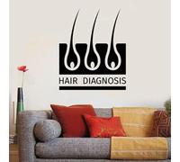 Decalcomania da parete in vinile per salone di bellezza, diagnosi dei capelli, adesivi da parete per finestra stile di vita sano Dermatologia, 51 x 42 cm