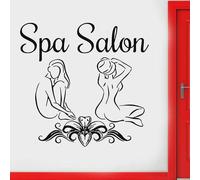 Decalcomania da parete per massaggi Relax Time Beauty Spa Salon Interior Decor Door Window Vinyl Stickers Fiori Donna Body Art Carta da parati 28x29 cm