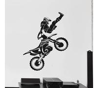 Decalcomania da parete per motocross, moto, velocità estrema, sport motoristici, in vinile, per finestre, camera degli adolescenti, garage, decorazione per la casa, 42 x 32 cm