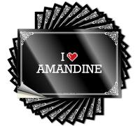 Decalcomania decorativa per doccia | Crazy Laptop I Love Amandine for Things (6 x 9 cm)