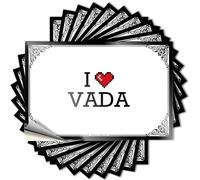 Decalcomania decorativa per ufficio e lavoro, con scritta "I Love Vada", in vinile impermeabile, per compleanno, 8 x 12 cm