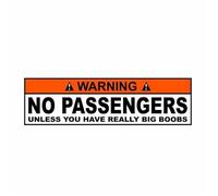 Decalcomania divertente in PVC di avvertimento Nessun passeggero a meno che tu non abbia tette davvero grandi Adesivo for auto 15.4CMX4.4CM(1PCS)