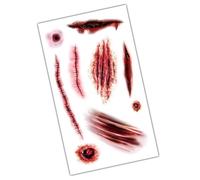 Decalcomania facciale di Halloween del terrore - Adesivi horror, design impermeabile facile da staccare, decalcomanie realistiche per il trucco con simulazione del viso | Halloween temporaneo