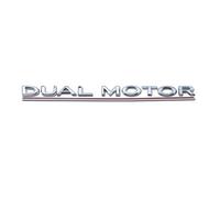 Decalcomania for bagagliaio auto con logo e lettere DUAL-Motor in ABS 3D, compatibile con gli adesivi con emblema Y del modello 3.(Chrome Red)