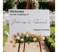 Decalcomania For Matrimonio Personalizzata - Cartello Di Benvenuto Personalizzato Con Nome Della Coppia, Adesivo In Vinile Stacca E Incolla Fai-da-te For L'arredamento Della Reception, Tabella Dei(XL)