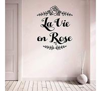 Decalcomania In Vinile Da Parete La Vie En Rose Calligrafia Funziona Con Cornice Dipinta A Mano Adesivi Murali Dtyle Decorazioni Per La Casa Camera Da Letto 42X51Cm