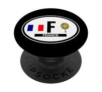 Decalcomania ovale con bandiera e stemma della Francia PopSockets PopGrip Adesivo
