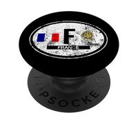 Decalcomania ovale per auto, con bandiera e stemma, stampa invecchiata PopSockets PopGrip Adesivo