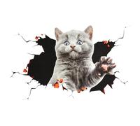 Decalcomania per auto per gatti, decalcomania per auto per gatti 3D - Simulazione 3D di gatto per coprire l'adesivo del corpo - Simulazione adesivo per il corpo con di gatto , adesivo da parete per pr