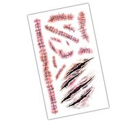 Decalcomania per il viso di Halloween per terrore | Simulazione Body Makeup Decorazione | Adesivi per il viso Oggetti di scena, design realistico, facile da applicare, perfetta per cosplay di