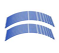 Decalcomania per strisce per cerchioni per moto, 16 pezzi per moto 16-18 pollici Adesivi per strisce per ruote riflettenti Accessori per decorazioni(blu)