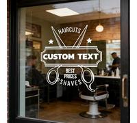 Decalcomania Personalizzata In Vetro Da Barbiere, Adesivo Personalizzato Con Nome E Stima. Per La Stazione Del Salone, Il Retro Bar E L'area Cassa(22in)