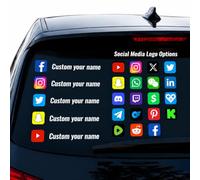 Decalcomania personalizzata per finestrino auto personalizzata con nome | Decalcomania nome utente, grafica lunotto posteriore, vinile impermeabile, vetro automatico, SUV camion, promozione aziendale
