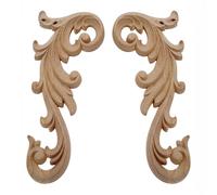 Decalcomanie 1 coppia/2 pezzi trasparente in legno intagliato appliques onlay porta decorativa eccellente mobili decalcomania for armadio cassetto finestra comò per sculture in legno(20x9cm)