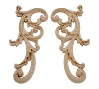 Decalcomanie 1 coppia/2 pezzi trasparente in legno intagliato appliques onlay porta decorativa eccellente mobili decalcomania for armadio cassetto finestra comò per sculture in legno(24x12cm)
