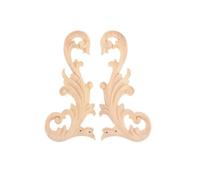 Decalcomanie 2 pezzi di applique in legno floreale ad angolo onlay mobili fai da te in intagliato parete for camino decorativo non verniciato intaglio decalcomania per sculture in legno(20 x9cm)