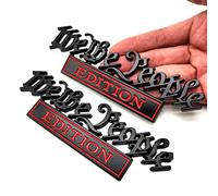 Decalcomanie 3D per auto Classic WE The People Edition interamente in metallo, decorazione personalizzata per evidenziare te stesso, 2 pezzi (nero/rosso)