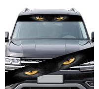 Decalcomanie 3D per parabrezza auto anteriori e posteriori, perfette per protezione solare e personalizzazione (occhi gialli)
