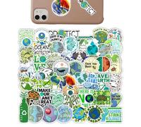 Decalcomanie ambientali verdi | 50 adesivi in PVC simpatico cartone animato verde da 50 pezzi - Adesivi per bambini per laptop, bottiglie d'acqua, scrivanie, skateboard, quaderni, tazze d'acqua
