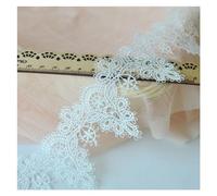 decalcomanie, Applique in pizzo ricamato metallico for cucire abiti da sposa 5,5 cm x 1 iarda multicolore(White)