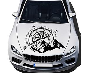 Decalcomanie Auto,Bussola con Adesivi Mountain Jeep, Impermeabile Vinile Cofano Decalcomania/Auto finestrino/Auto Grafica Lato Corpo, Adesivi Auto per Jeep per Wrangler SUV Ford Decorazione, Camp