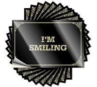 Decalcomanie autoadesive e divertenti laminate con scritta in lingua inglese "I'm Smiling for Car Pilaster", cartelli da scrivania per ufficio (12 x 18 cm, 2 pezzi)