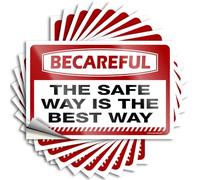 Decalcomanie autoadesive e graziose per adulti, laminate, con scritta "Be Careful The Safe Way is the Best Way is the Best Way for Coffee Cup" | Stacca e attacca la decorazione da parete (20 x 30 cm