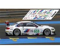 Decalcomanie BMW M3 GT2 Le Mans 2011 55 56 1:32 1:24 1:43 1:18 64 87 slot calcas