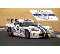 Decalcomanie Chrysler Viper GTS Le Mans 1997 1:32 1:24 1:43 1:18 Dodge slot c...