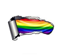 Decalcomanie con bandiera arcobaleno alla moda for mountain bike, caschi, borse da viaggio, decalcomanie in vinile impermeabili, 30 cm x 16,3 cm(40cmx21.8cm)