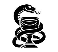 Decalcomanie con incisioni di pregio un serpente su un set di bicchieri da vino 40x52.2cm Vetrine Nero