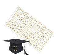 Decalcomanie con lettere 'alfabeto: eleganti lettere dorate con numeri, materiale vinilico, perfette per decorare la casa e l'ufficio, segnaletica per eventi, artigianato fai da te, vetrine e uso