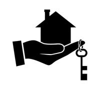 Decalcomanie con scritte per agente immobiliare, chiavi di casa, agenzia immobiliare, 36x38,4 cm, diverse dimensioni disponibili, S, nero