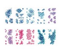 Decalcomanie Corporee per Donna,10 Pezzi di Pittura Temporanea per la Pelle a Squame di Pesce | Stickers con Glitter Scintillanti e Impermeabili per Viso - Per Spettacoli Cosplay Accessorio per Foto U